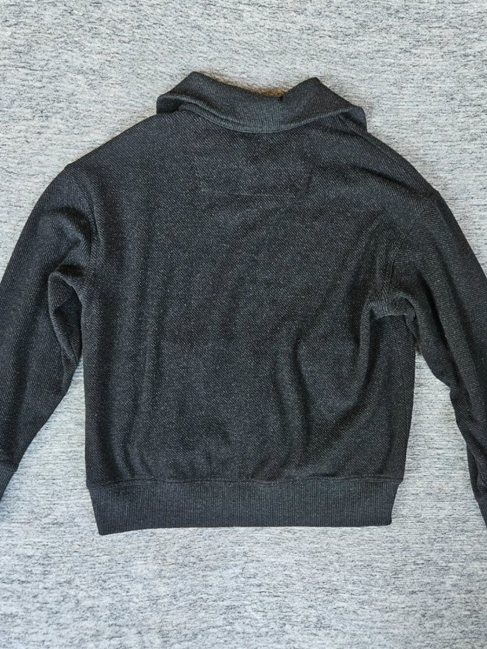 Faherty Legend Lounge Full Zip Heathered Black Twill Womens XS Sweatshirt Jacket - Picture 2 of 11